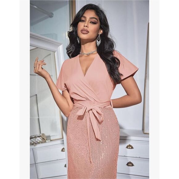 NEW GRACE KARIN Sequin Sparkly Party Dress Cocktail M NO BELT - Picture 2 of 7